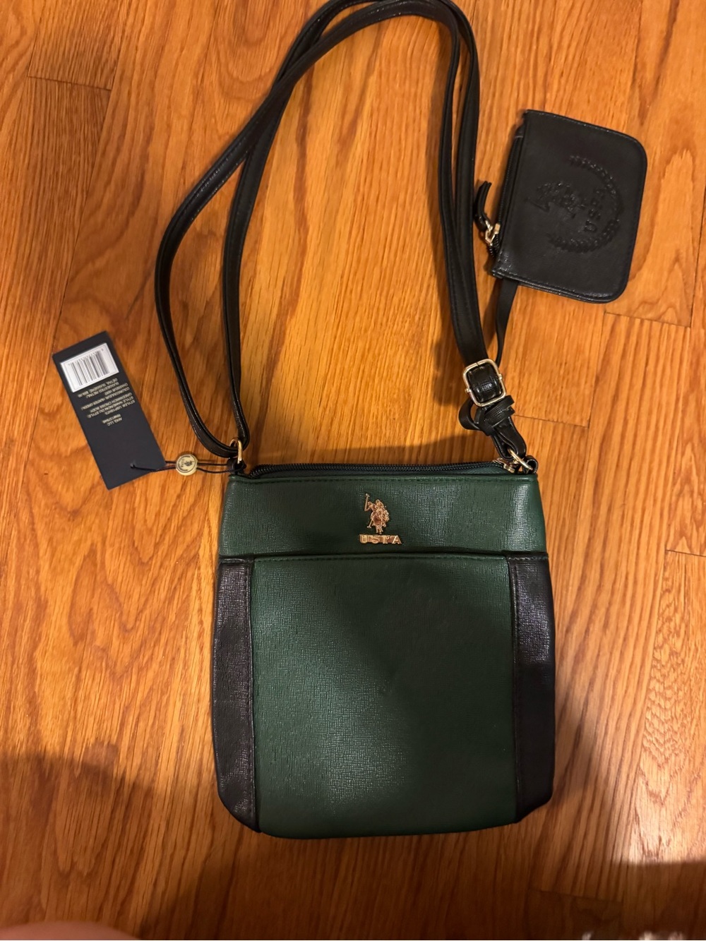 U.S. Polo Assn. Green and Black Crossbody with Gold Emblem - NWT